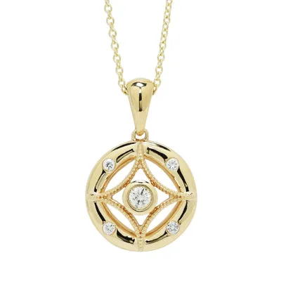 Northern Star Diamond Celestial Collection Necklace in 14kt Yellow Gold (1/10ct tw)