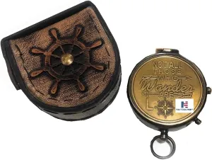 Not All Those Who Wander are Lost Magnetic Compass Graduation Confirmation Day Gift Compass Marine Replica Vintage Magnetic Direction Antique Compass