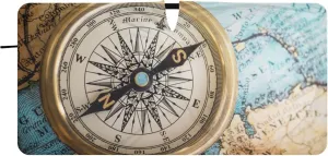 Old Retro Compass on Old Map Travel Geography Navigation Custom Auto Car Front Sunshade, Windshield Automobile Foldable Sunshade Cover with Storage Bag, Summer Heat Protection (Small)