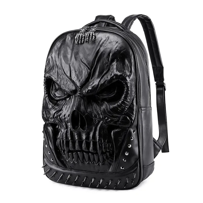 OMNI™ 3D Gothic Skull Thick Leather Large Capacity Backpack