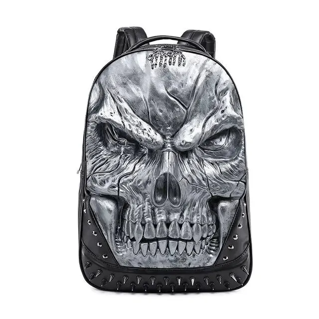 OMNI™ 3D Gothic Skull Thick Leather Large Capacity Backpack