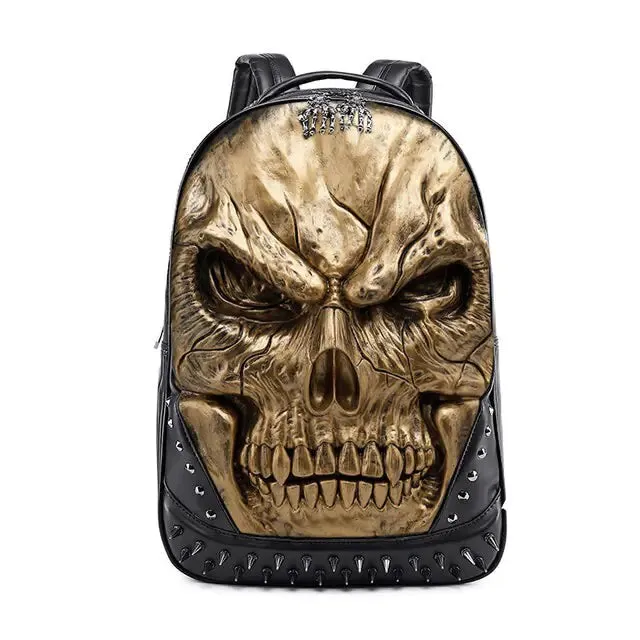 OMNI™ 3D Gothic Skull Thick Leather Large Capacity Backpack