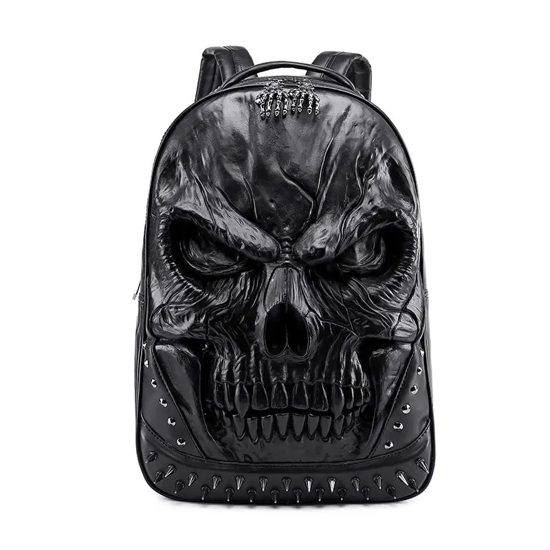 OMNI™ 3D Gothic Skull Thick Leather Large Capacity Backpack