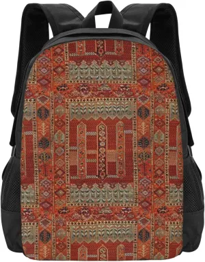 Oriental Rug Design In Orange Lightweight Packable Backpack Travel Casual Hiking Daypack Foldable Backpack For Men Women