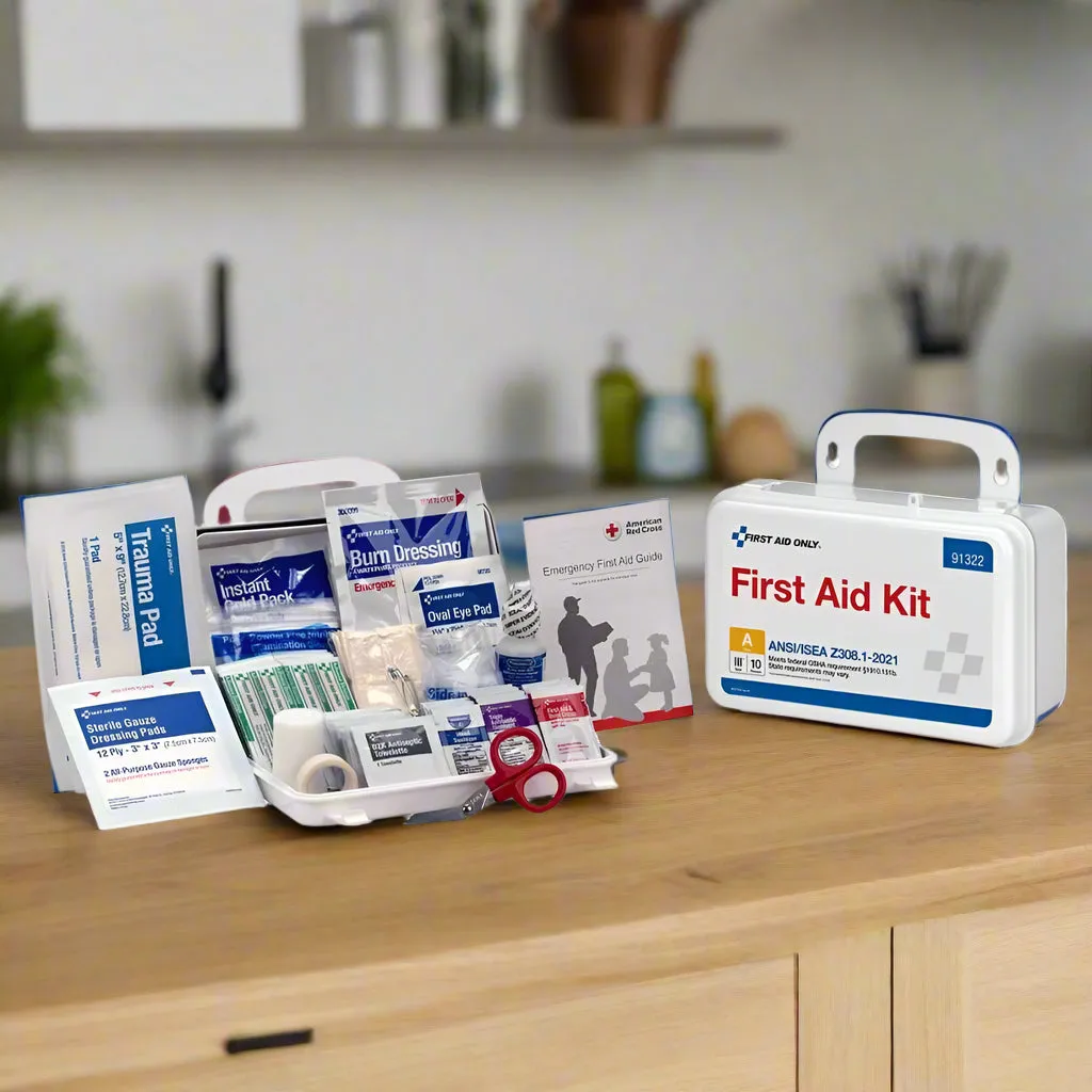 OSHA-Compliant First Aid Kit | Compact Emergency Medical Kit for Workplace & Home Safety | 10-Person Portable Case