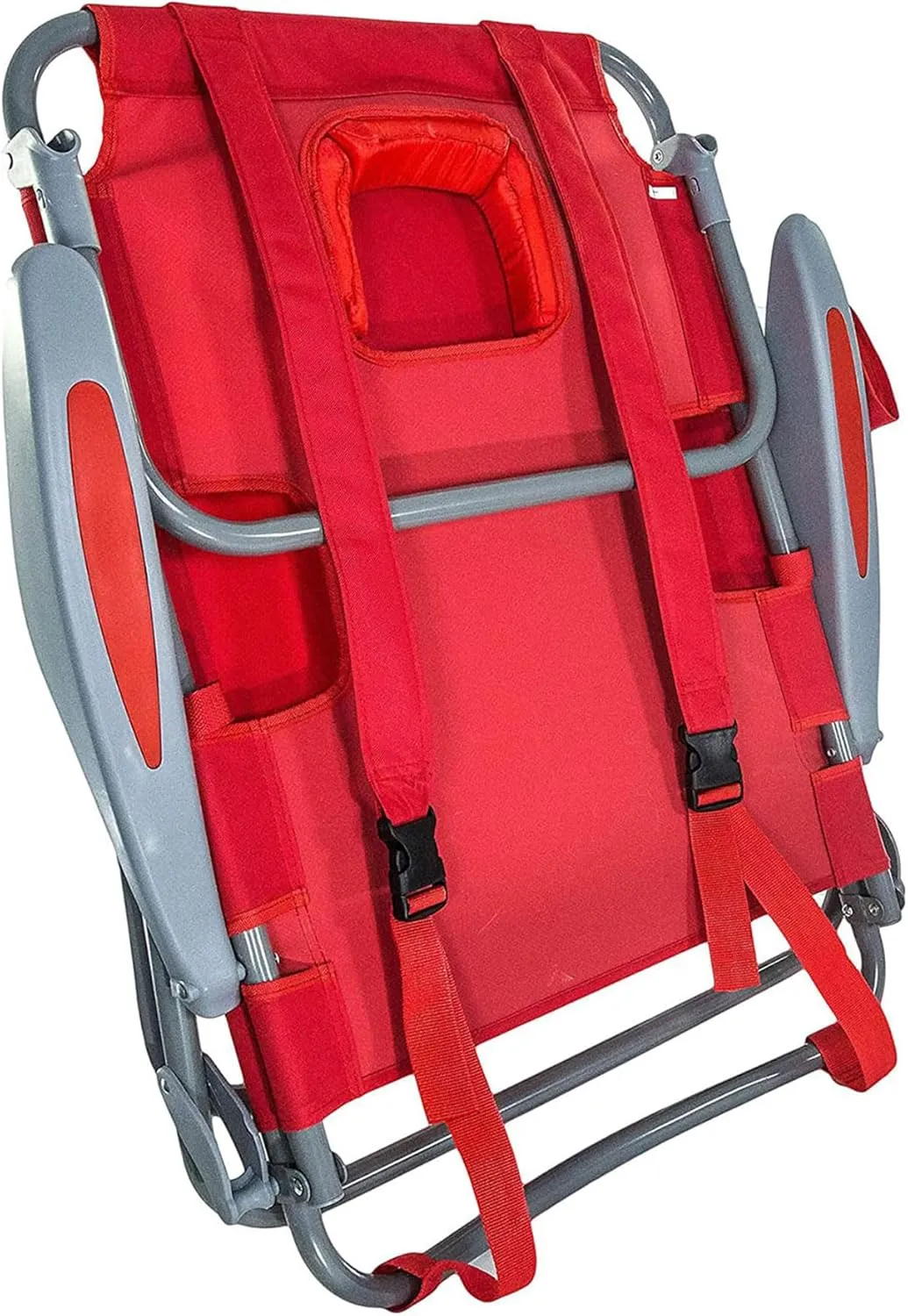 Ostrich On-Your-Back Portable 9.6-Pound Folding Reclining Outdoor Camping Lawn Chair with 5 Adjustable Positions, Red (2 Pack)