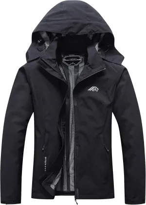 OTU Women's Waterproof Rain Jacket Lightweight Hooded Raincoat for Hiking Travel Outdoor Black S