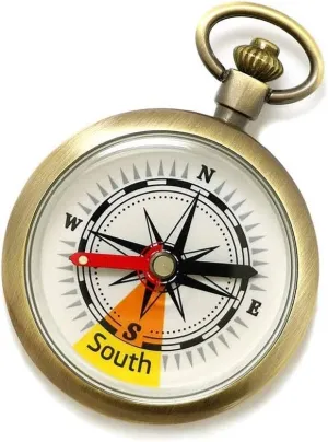 Outdoor Antique Copper Pocket Watch Compass North Needle,Waterproof Compass Pocket Watch Flip-Open Navigation Tools for Camping Hiking