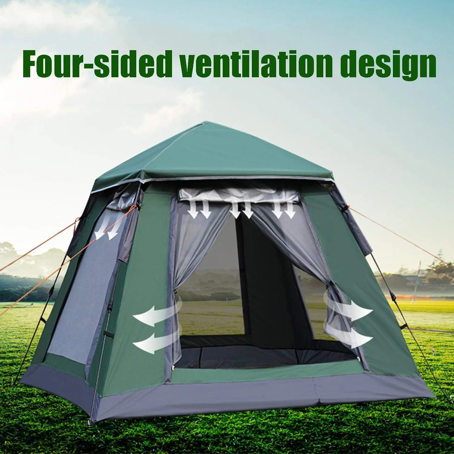 Outdoor Camping and Hiking Tent, Foldable Festival Tent, 3-4 Person Pop Up Tent, for Family, Festival, Backpacking, Backpacking and Mountaineering,