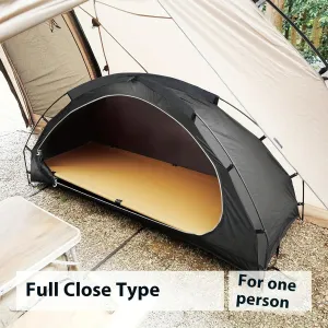 Outdoor Camping Solo Tent - Compact Mesh Shelter for Backpacking, Motorcycle Travel - Breathable, Mosquito-Proof & Cot-Compatible Instant Setup