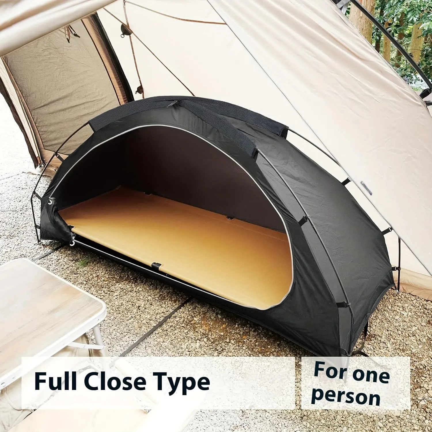Outdoor Camping Solo Tent - Compact Mesh Shelter for Backpacking, Motorcycle Travel - Breathable, Mosquito-Proof & Cot-Compatible Instant Setup