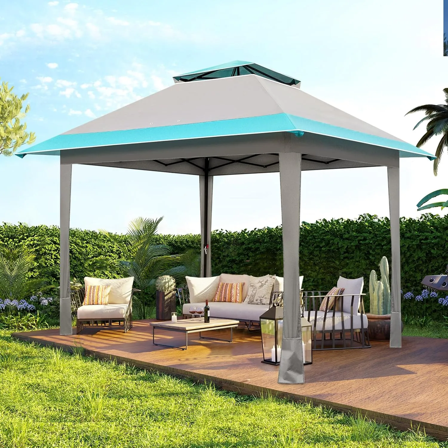 Outdoor Canopy Tent, 10x10 ft Pop Up Canopy Tent, Easy Up Instant Outdoor Canopy,Commercial Canopy,Great for Farm Markets,Easy Set Up Tent Canopy, 100 sqft of Shade 300 x 300 x 280CM