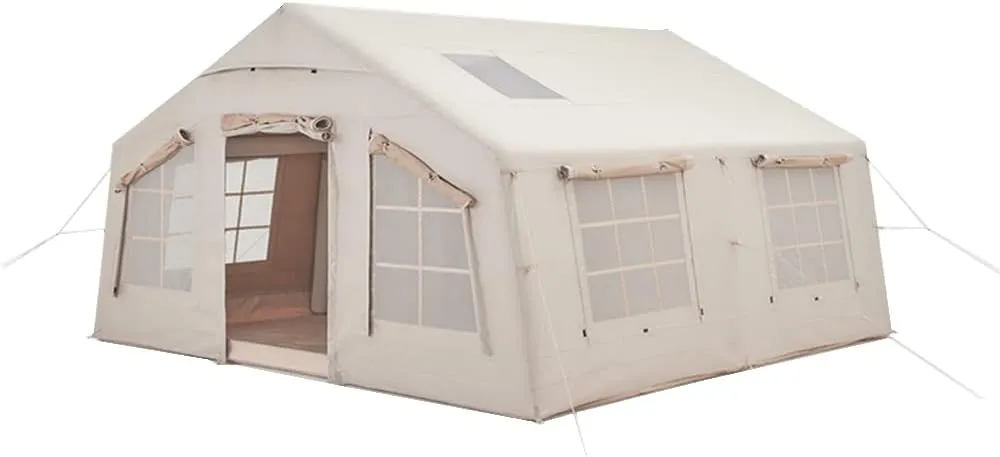 Outdoor Inflatable Camping Tent with Air Pump, 13m2 Glamping Tents, Easy Setup 4 Season Windproof House for Fishing, Camping & Hiking,360 X 360 X 220cm (360 X 360 X 220cm)