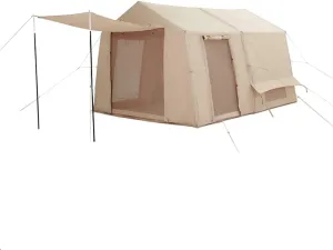 Outdoor Inflatable Camping Tent with Pump, 12m² Glamping Tents, Easy Setup 4 Season Windproof House for Fishing, Camping & Hiking
