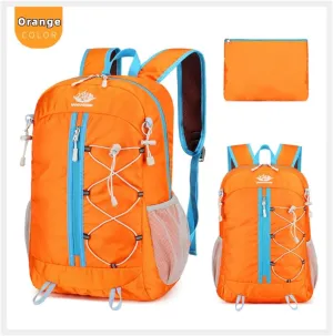 Outdoor Oxford Fabric Backpack,Hiking Cycling Backpack,Ultra-Light Multi-Functional Foldable Large Capacity Rucksack(Orange)