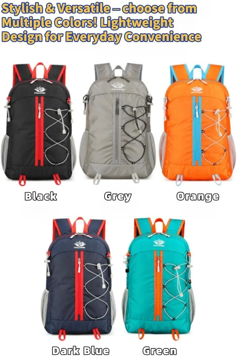 Outdoor Oxford Fabric Backpack,Hiking Cycling Backpack,Ultra-Light Multi-Functional Foldable Large Capacity Rucksack(Orange)