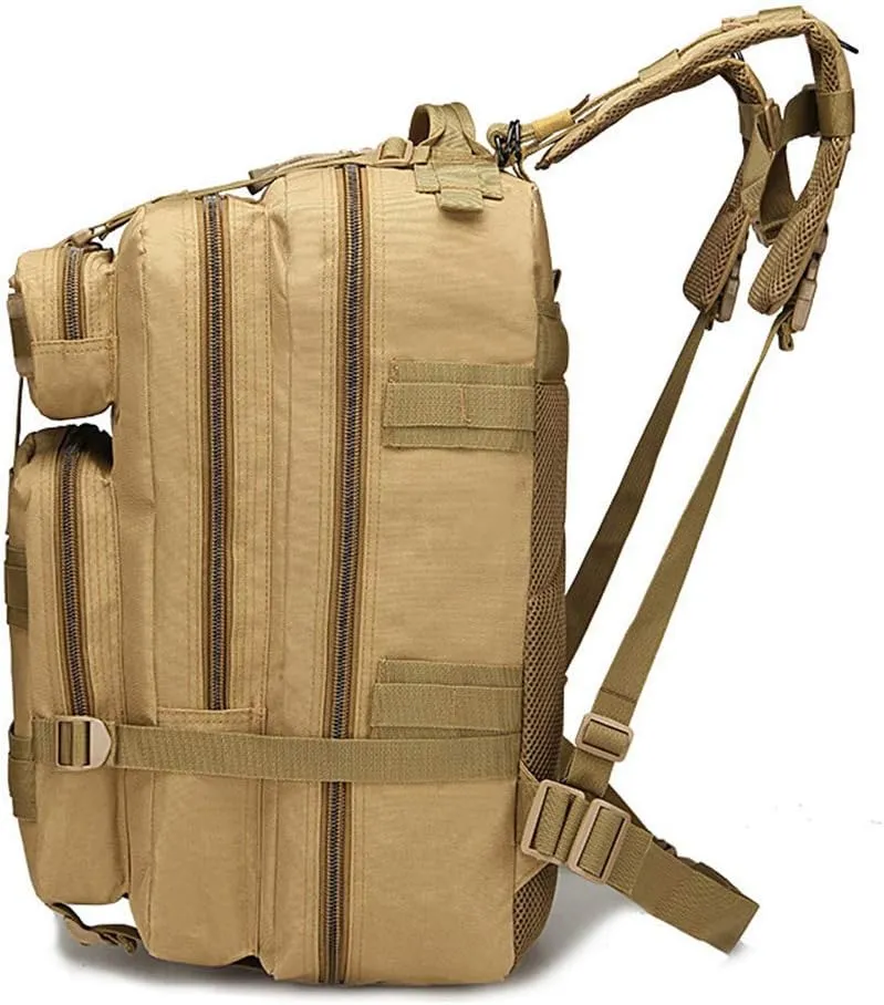 Outdoor Sports Pack Hiking Bag Tactical Rucksack Camo Knapsack Combat Camouflage Molle Upgraded Tactical 40L 3P Backpack - Black
