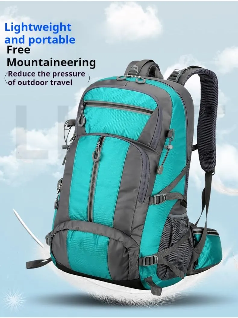 Outdoor travel backpack, hiking, long journey, camping large-capacity mountaineering bag, fitness, basketball sports backpack (black)