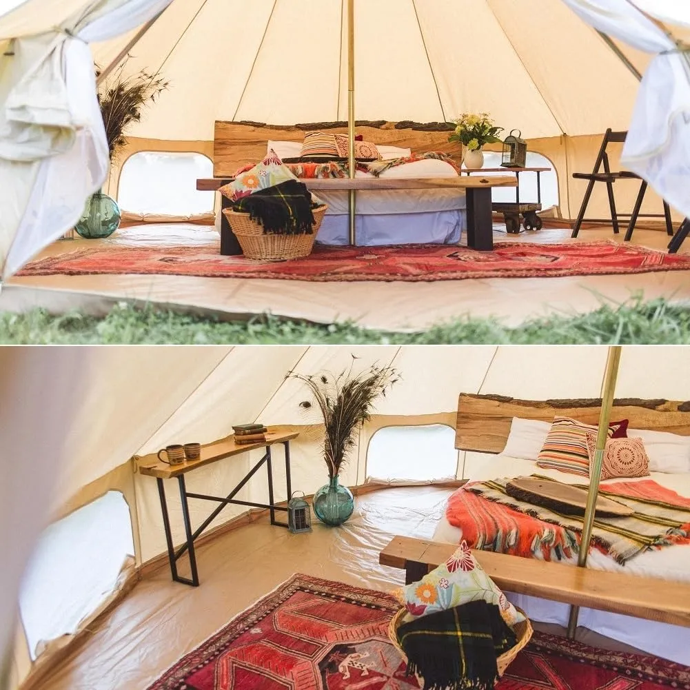 Outdoor Waterproof Cotton Canvas Family Camping Bell Tent