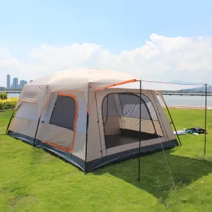 Outdoor Yurt Tent 5-8 Person Large Family Camping Tents for Festival, Hiking with Living Room and Separate Rooms 4 Season Tents Big Family Shelter Waterproof Tent