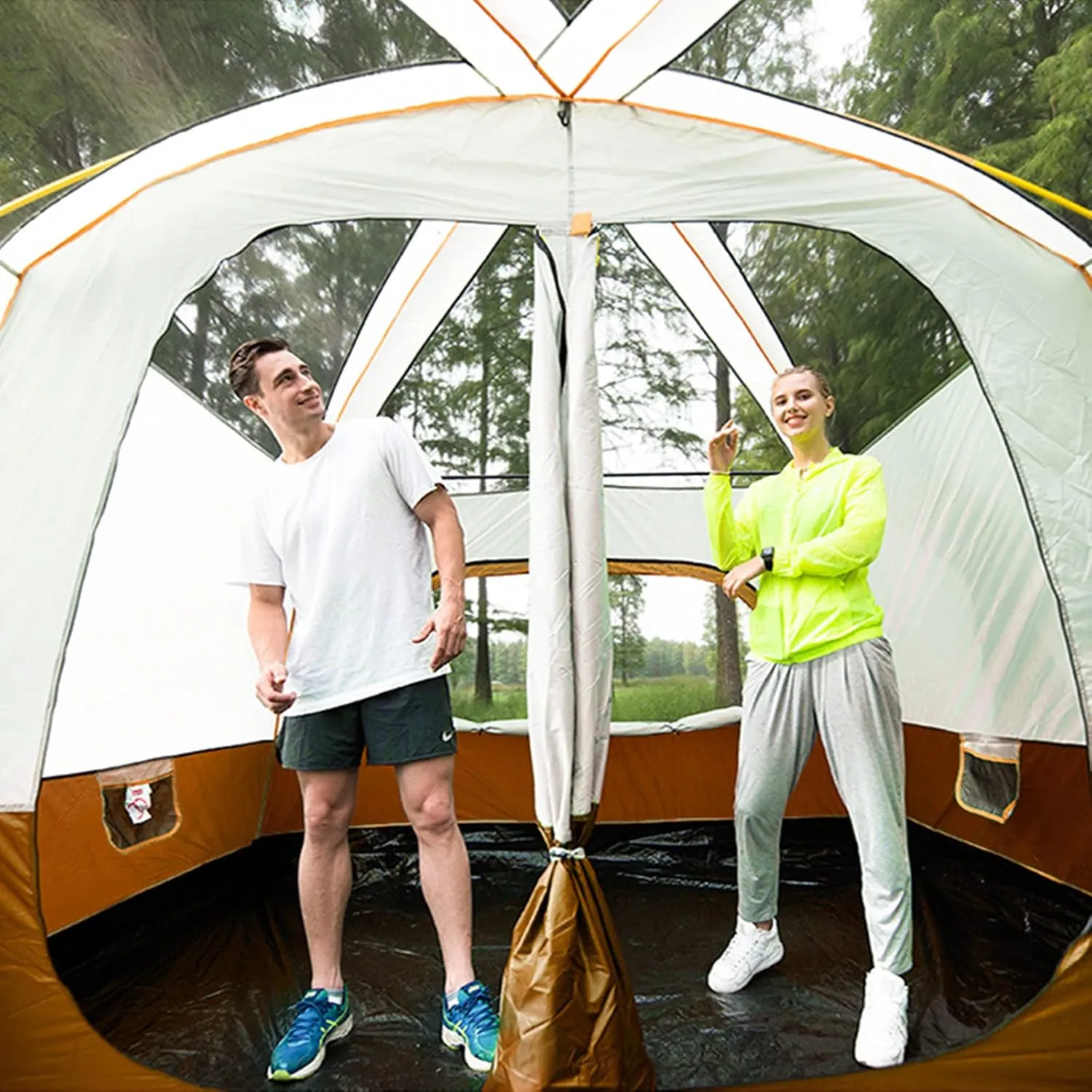 Outdoor Yurt Tent 5-8 Person Large Family Camping Tents for Festival,Hiking with Living Room and Separate Rooms 4 Season Tents Big Family Shelter Waterproof Tent
