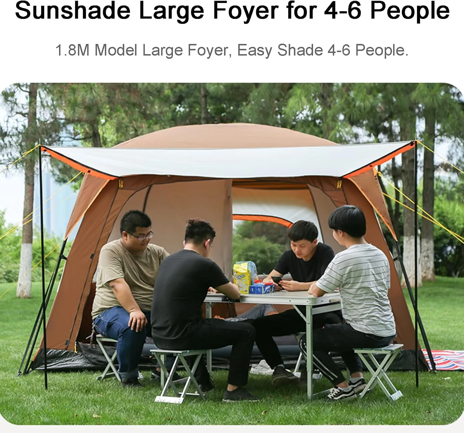 Outdoor Yurt Tent 5-8 Person Large Family Camping Tents for Festival,Hiking with Living Room and Separate Rooms 4 Season Tents Big Family Shelter Waterproof Tent