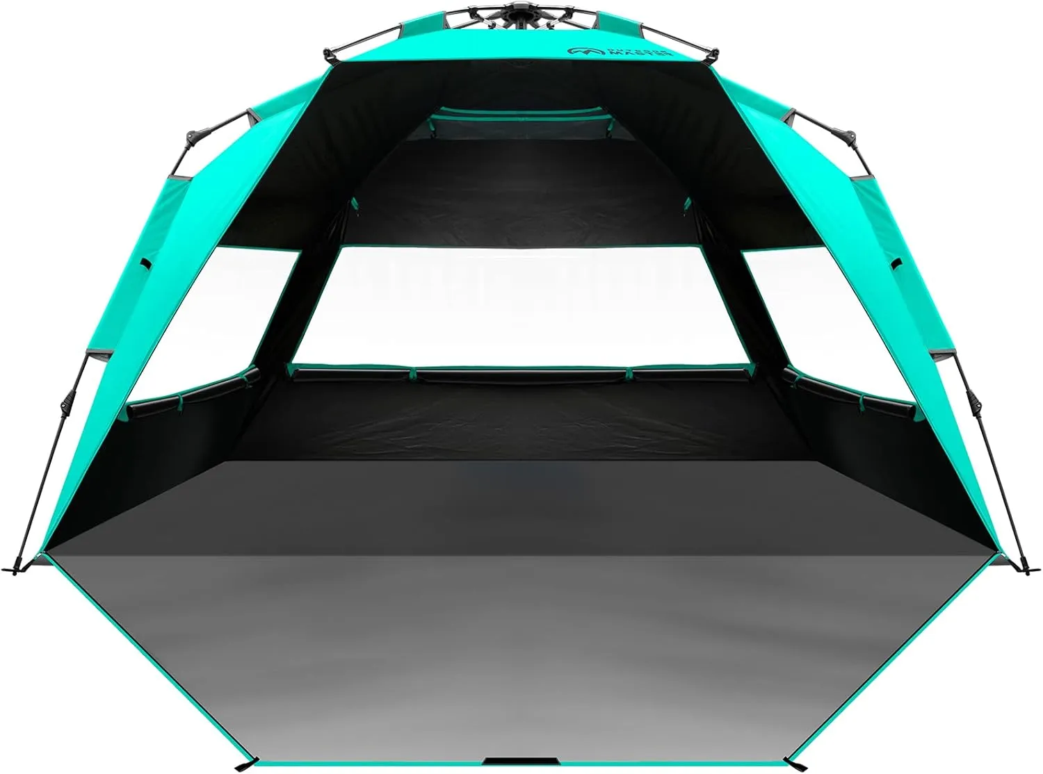 OutdoorMaster Beach Tent with Blackout Shelter Technology, Portable Beach Shade Sun Shelter Canopy for 4-6 Person with UPF 50  UV Protection, Easy Setup Pop Up Tent Family Size