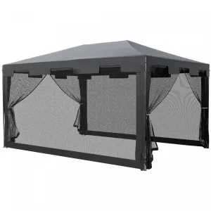 Outsunny 10x13ft Outdoor Gazebo Canopy, Garden Party Tent Patio Sun Shade Shelter Wedding Tent With |Outsunny Tonnelle Gris 4 Parois Moustiquaires 4 X 3 X 2,45 M