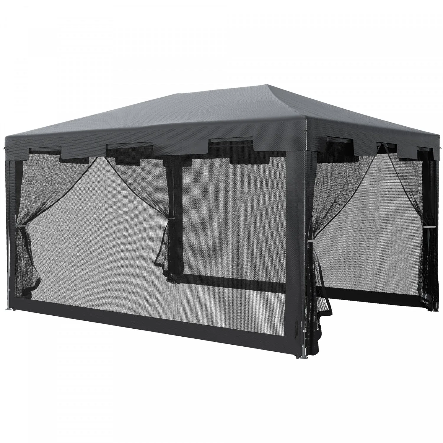 Outsunny 10x13ft Outdoor Gazebo Canopy, Garden Party Tent Patio Sun Shade Shelter Wedding Tent With |Outsunny Tonnelle Gris 4 Parois Moustiquaires 4 X 3 X 2,45 M