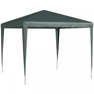 Outsunny 9' X 9' Party Tent Portable Gazebo Canopy For Weddings Parties Outdoor Sunshade With Dresse|Outsunny Tonnelle De Tente De Fete Portable 9' X 9' Avec Pieds, Vert Fonce