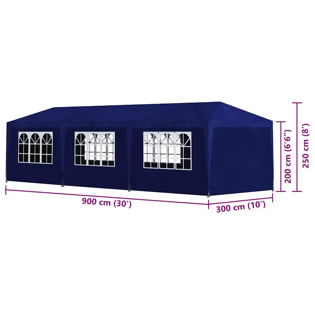 Party Tent 3x9 m Blue