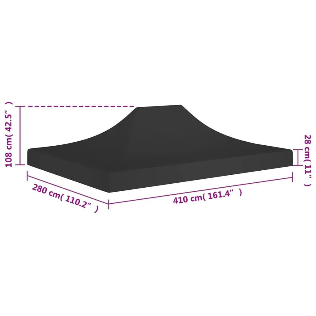 Party Tent Roof 4x3 m Black 270 g/m²