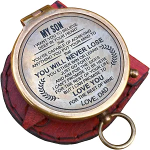 Personalized Brass Compass for My Son, Engravable Love Dad Compass, Father to Son Nautical Gift for Confirmation or Baptism, Best Easter