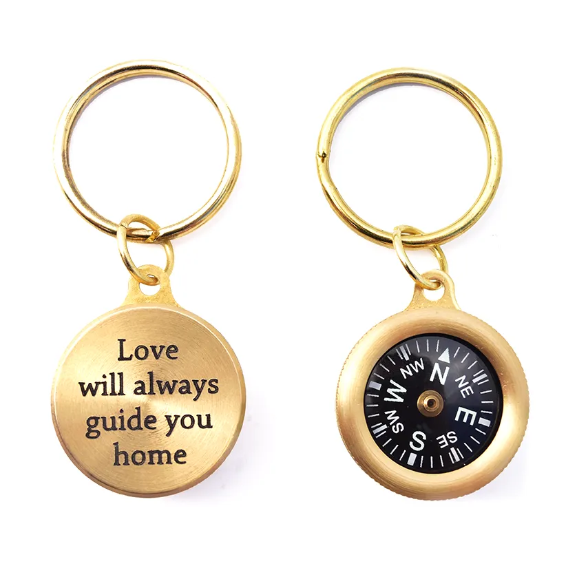 Personalized Compass Keychain