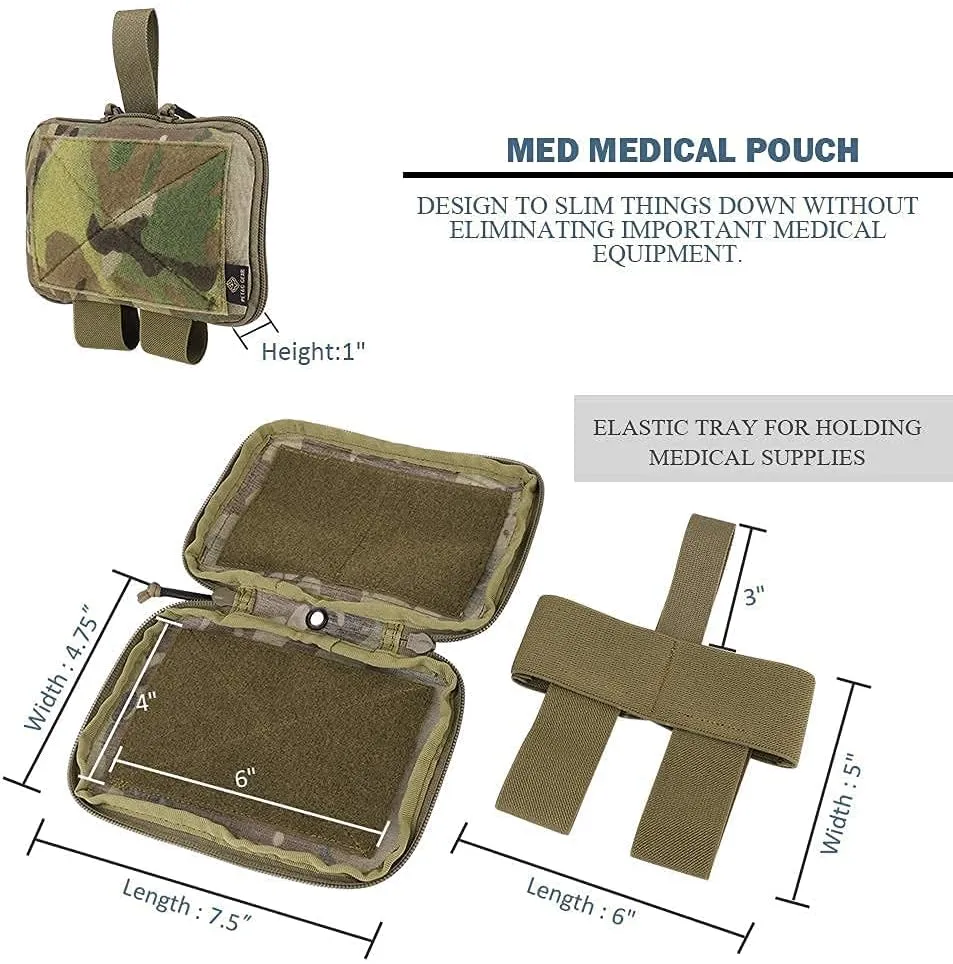 PETAC GEAR Tactical Medical Pouch Compact Admin Belt Pouch EMT First Aid Pouch IFAK Utility Pouch Trauma Kit Organizer Tourniquet Holder