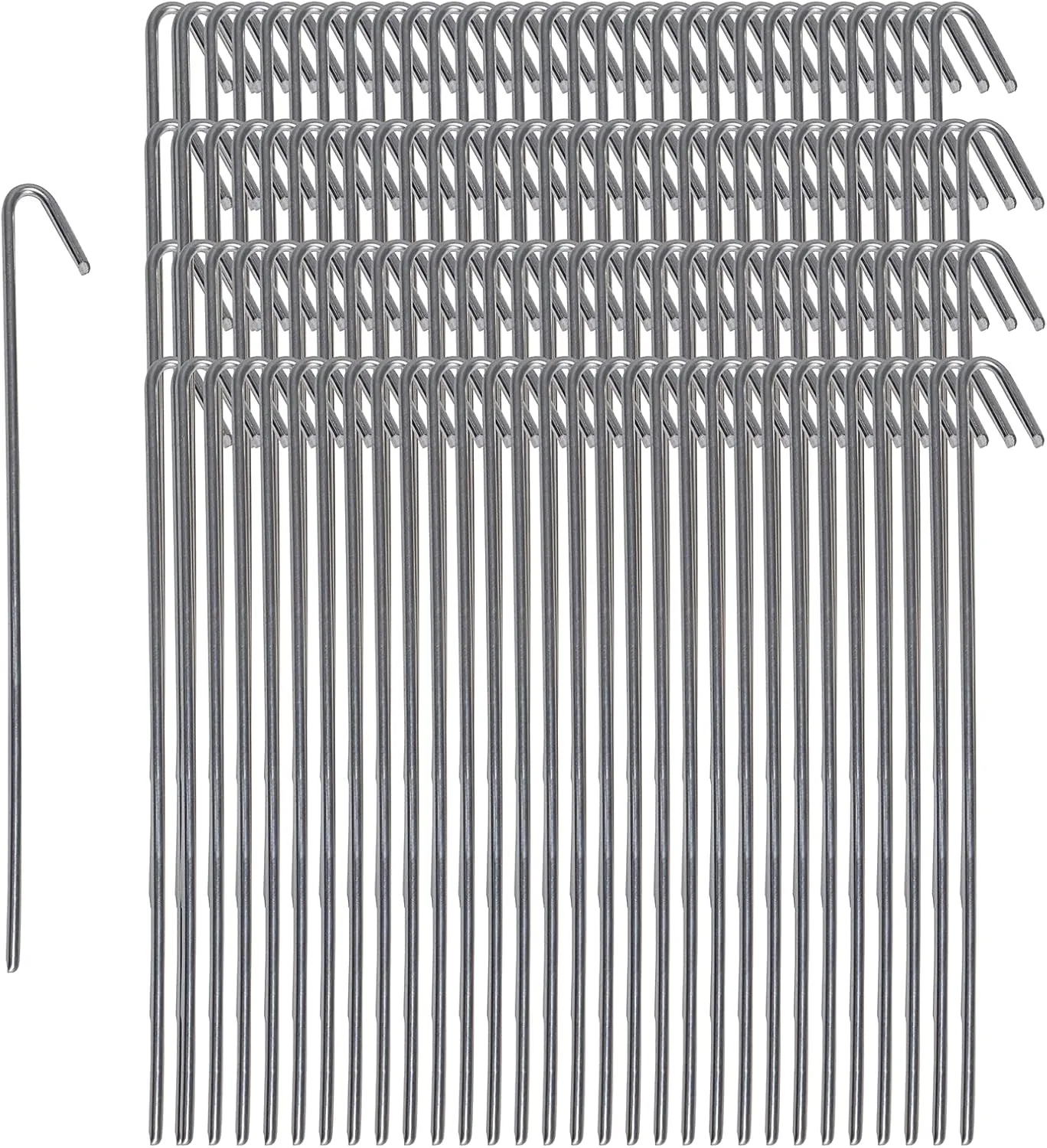 Pinnacle Mercantile 120 Pack Tent Stakes Metal Garden Edging Fence Hooks Pegs Christmas Decoration Stakes Made USA 9 inches Long