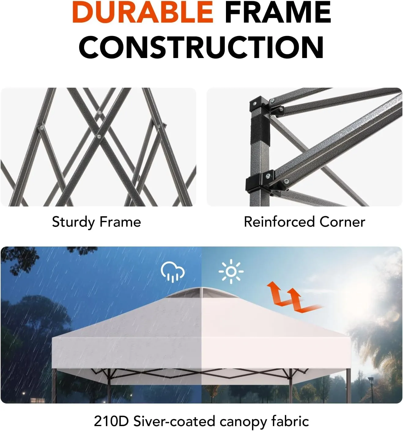 Pipishell Instant Setup Canopy with Carry Bag, 10x10 Outdoor Pop-Up Tent UV-Resistant Waterproof Gazebo for Beach, Camping, and Events - Snow White