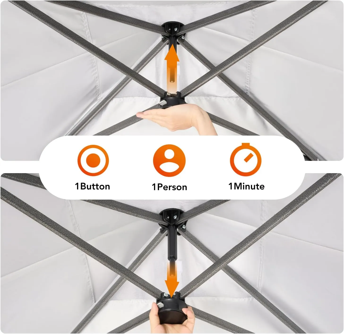 Pipishell Instant Setup Canopy with Carry Bag, 10x10 Outdoor Pop-Up Tent UV-Resistant Waterproof Gazebo for Beach, Camping, and Events - Snow White