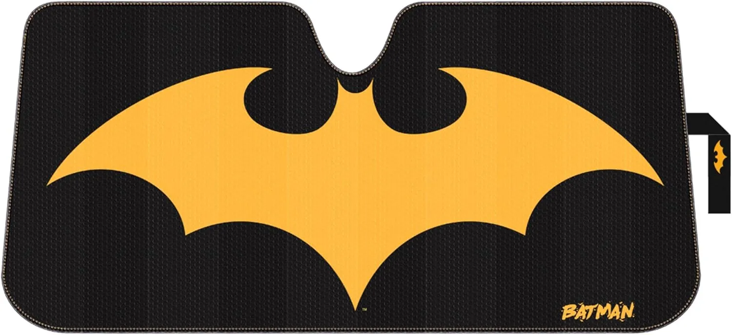 Plasticolor 003971W01 Warner Bros. Batman Logo Front Windshield Accordion Folding Sunshade