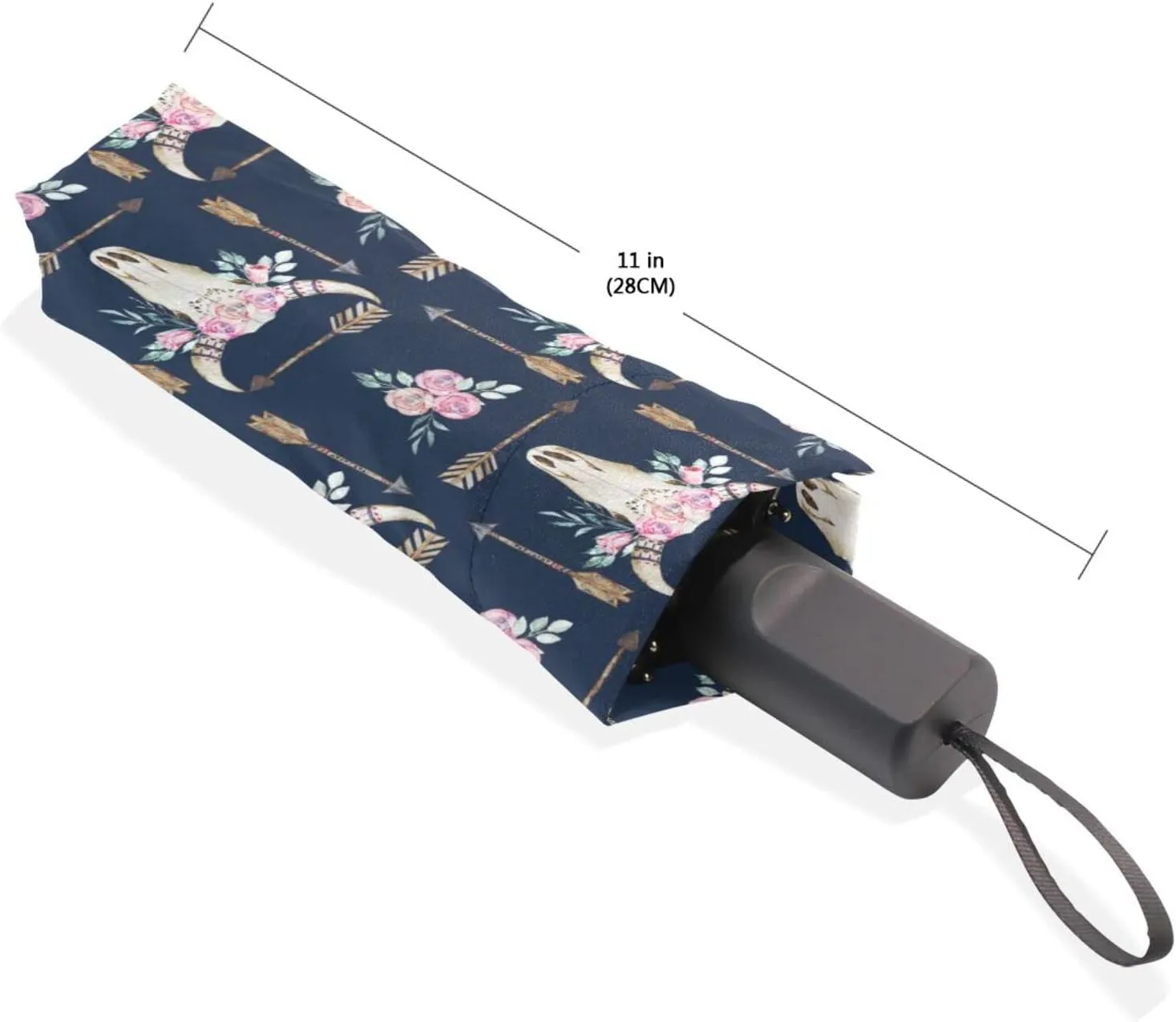 Poeticcity Rain Travel Umbrella, Hand Open Close Windproof Waterproof Folding Umbrella, Compact Canopy Strong Ray Parasol Umbrella