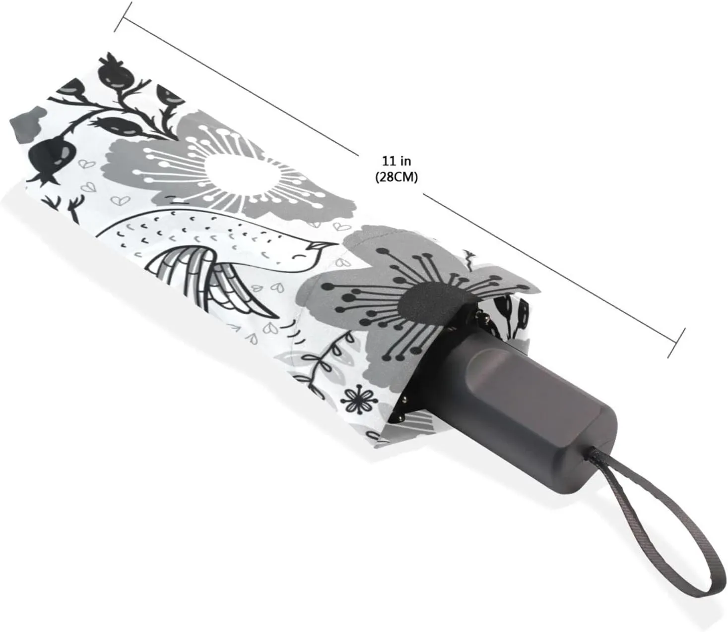 Poeticcity Rain Travel Umbrella, Hand Open Close Windproof Waterproof Folding Umbrella, Compact Canopy Strong Ray Parasol Umbrella