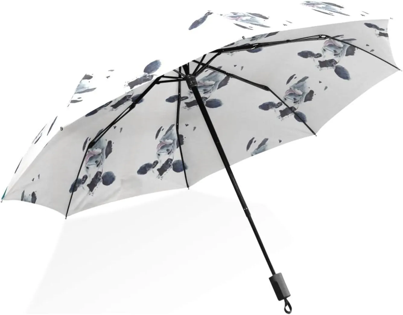 Poeticcity Rain Travel Umbrella, Hand Open Close Windproof Waterproof Folding Umbrella, Compact Canopy Strong Ray Parasol Umbrella