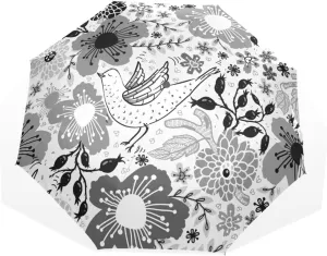 Poeticcity Rain Travel Umbrella, Hand Open Close Windproof Waterproof Folding Umbrella, Compact Canopy Strong Ray Parasol Umbrella