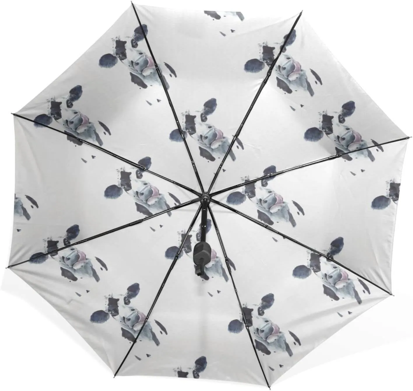 Poeticcity Rain Travel Umbrella, Hand Open Close Windproof Waterproof Folding Umbrella, Compact Canopy Strong Ray Parasol Umbrella