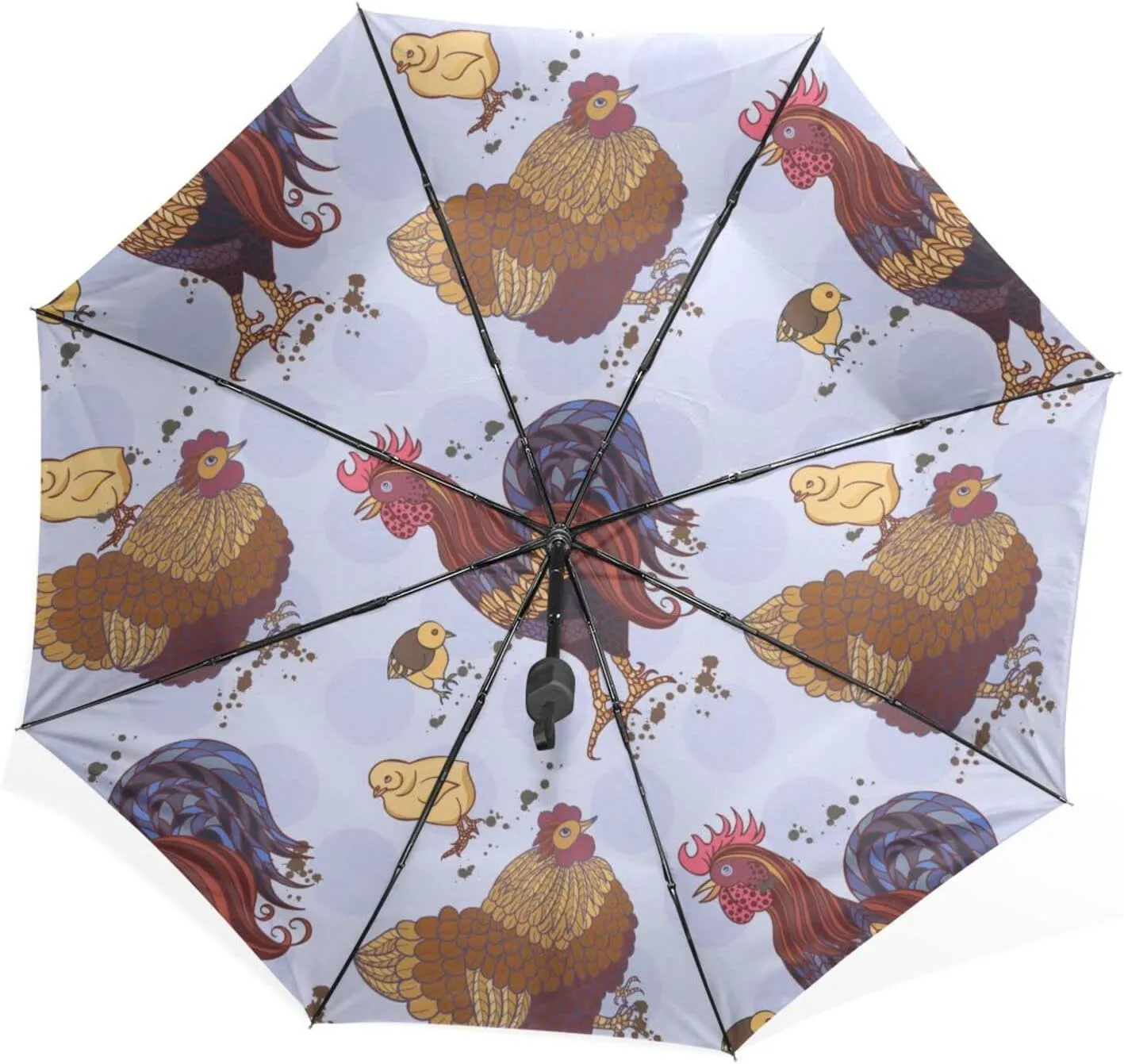 Poeticcity Rain Travel Umbrella, Hand Open Close Windproof Waterproof Folding Umbrella, Compact Canopy Strong Ray Parasol Umbrella