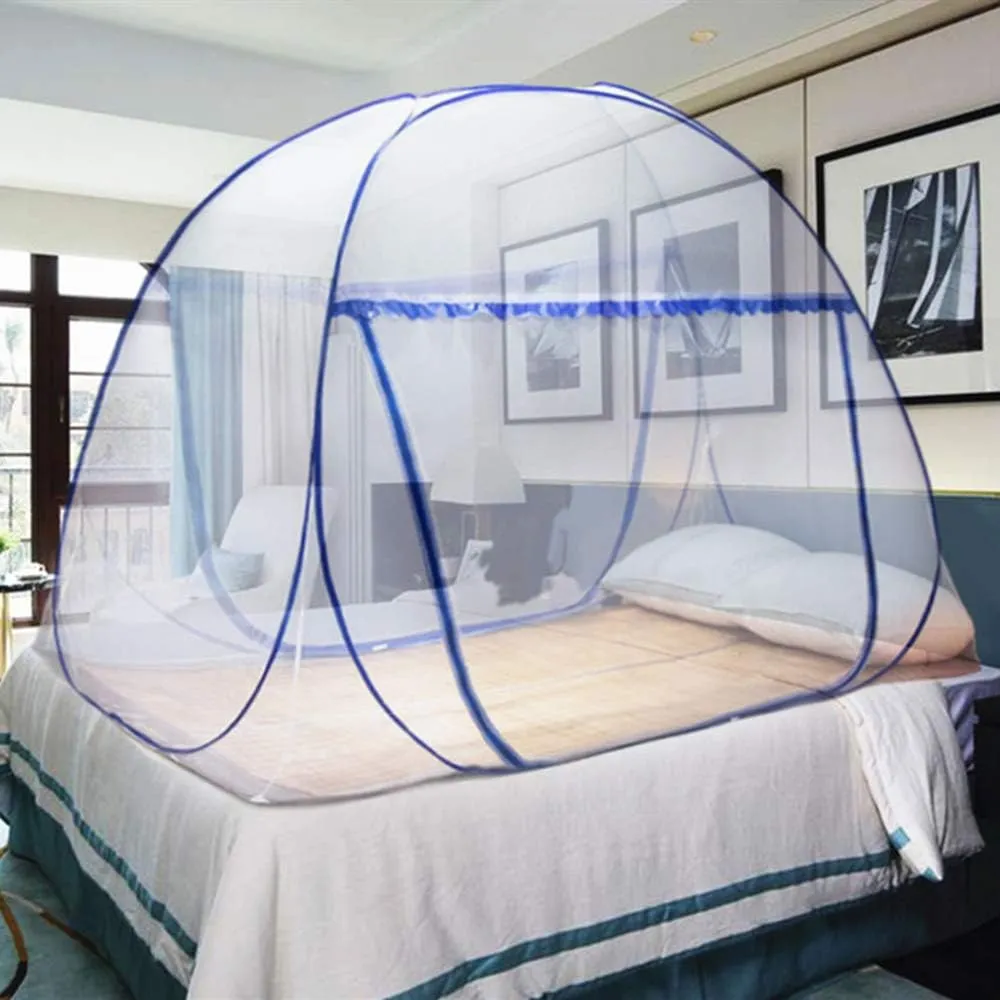 Pop-up Mosquito net Double Bed,L79 x W71 x H59 in Double Door Zip Portable Tent Travel Mosquito net Free-Standing use one Compartment to Install Suitable for Bedroom no Hooks.L200*W180*H150CM