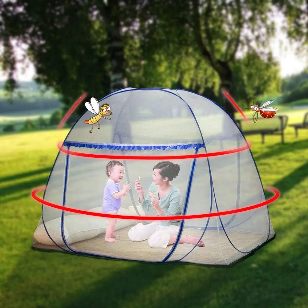 Pop-up Mosquito net Double Bed,L79 x W71 x H59 in Double Door Zip Portable Tent Travel Mosquito net Free-Standing use one Compartment to Install Suitable for Bedroom no Hooks.L200*W180*H150CM