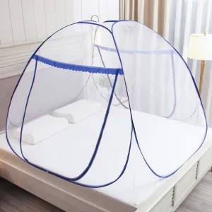 Pop-up Mosquito net Double Bed,L79 x W71 x H59 in Double Door Zip Portable Tent Travel Mosquito net Free-Standing use one Compartment to Install Suitable for Bedroom no Hooks.L200*W180*H150CM