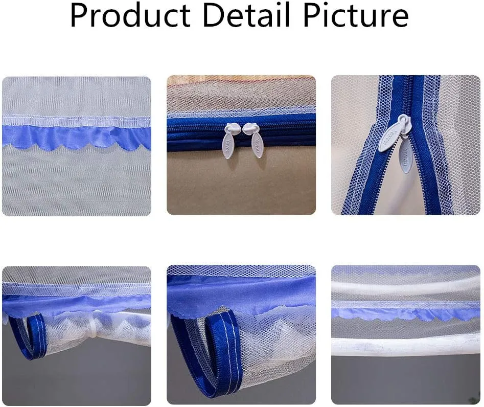 Pop-up Mosquito net Double Bed,L79 x W71 x H59 in Double Door Zip Portable Tent Travel Mosquito net Free-Standing use one Compartment to Install Suitable for Bedroom no Hooks.L200*W180*H150CM