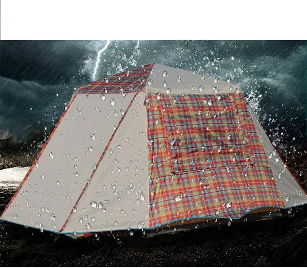 Pop Up Tents with Porch for Camping Waterproof Instant Tent 3-4 Person Double Layer for Family Automatic Tent Easy Setup for Camping Hiking Mountaineering Beach, Green